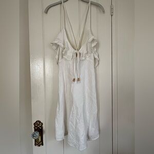 Free People White Ruffled Sleeveless Dress